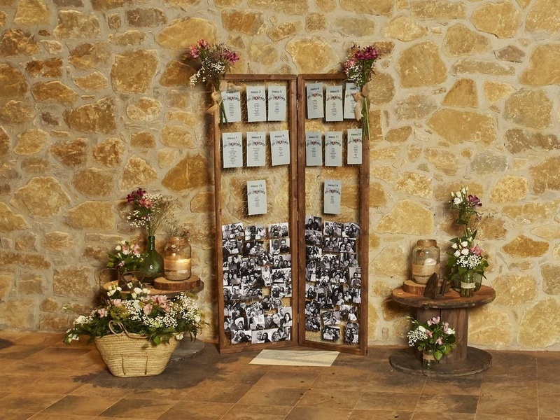 Seating plan en boda de Casería Asturiana La Maruta